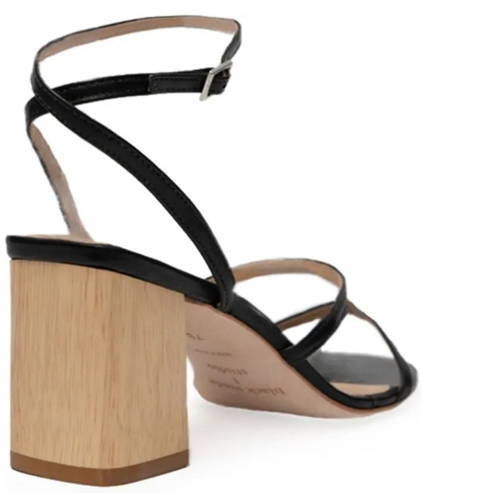 Black Suede Studio Black Leather Strappy Verana Sandals New Size 38 (7.5) - Picture 4 of 10